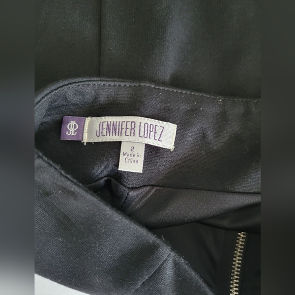 Jennifer Lopez Black Full Zip Up Front Midi Length Office Pencil Skirt - Picture 7 of 10